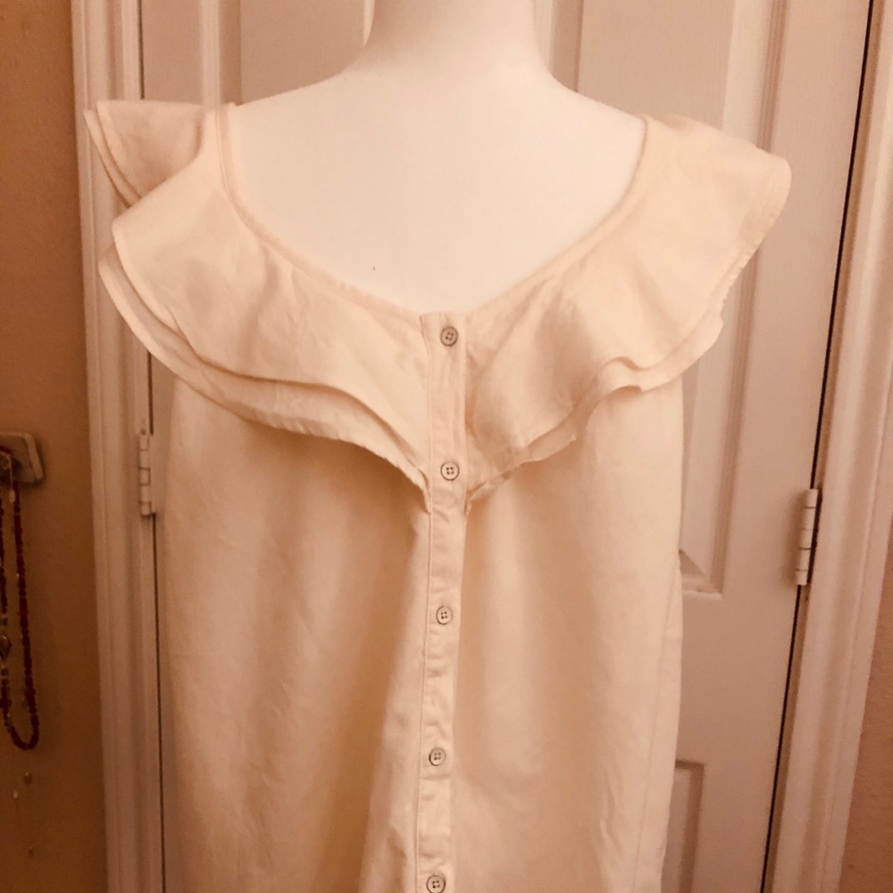 White Ruffle Top